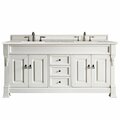 James Martin Vanities Brookfield 72in Double Vanity, Bright White w/ 3 CM Eternal Serena Quartz Top 147-V72-BW-3ESR